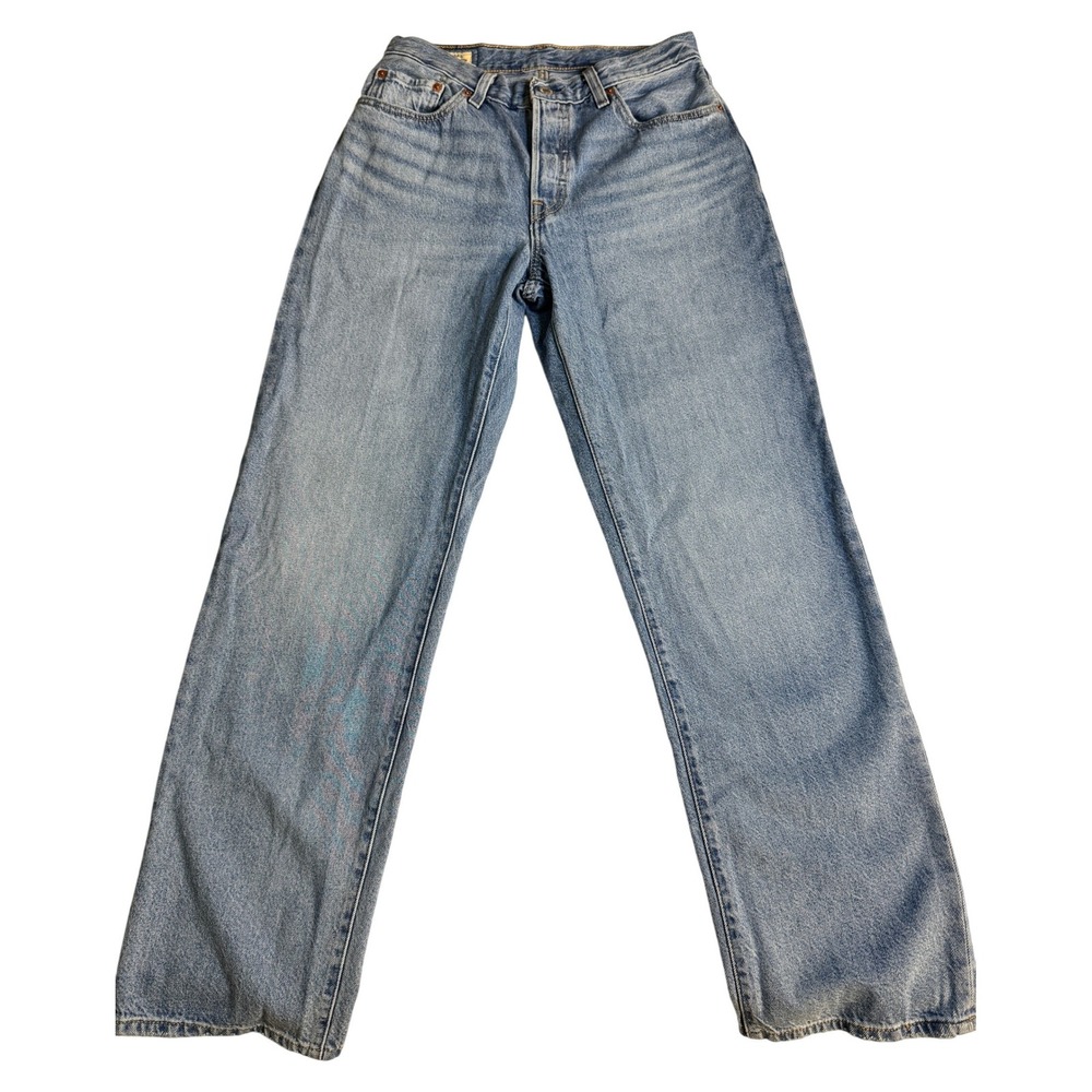 Levis 501 90s Straight Leg Jeans Blue Denim Mens W27 L32 Button Fly Mid Wash